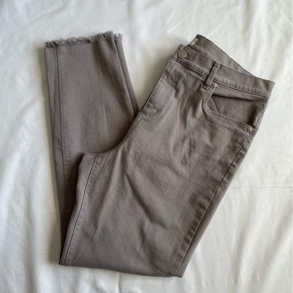 Loft Outlet High Rise Skinny Ankle Jeans, Raw Hem, Gray, Size 10 NWT